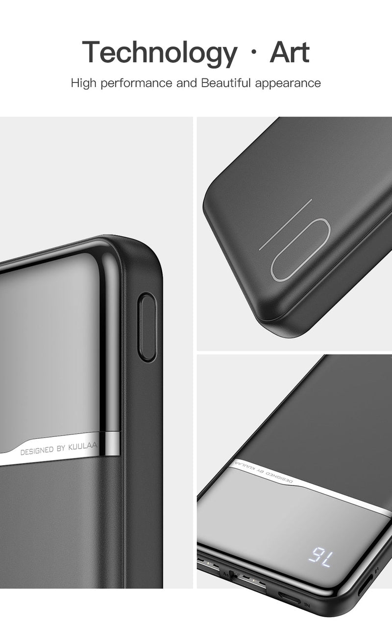 KUULAA Power Bank 10000mAh Portable Charging PowerBank 10000 mAh USB PoverBank External Battery Charger For Xiaomi Mi 9 8 iPhone - Starttech Online Market