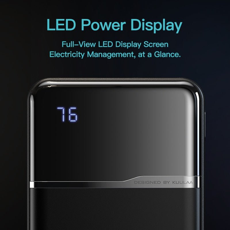 KUULAA Power Bank 10000mAh Portable Charging PowerBank 10000 mAh USB PoverBank External Battery Charger For Xiaomi Mi 9 8 iPhone - Starttech Online Market