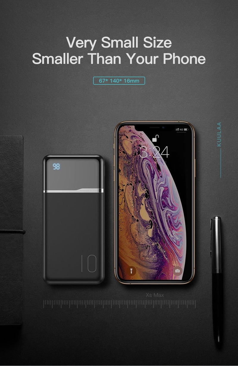 KUULAA Power Bank 10000mAh Portable Charging PowerBank 10000 mAh USB PoverBank External Battery Charger For Xiaomi Mi 9 8 iPhone - Starttech Online Market