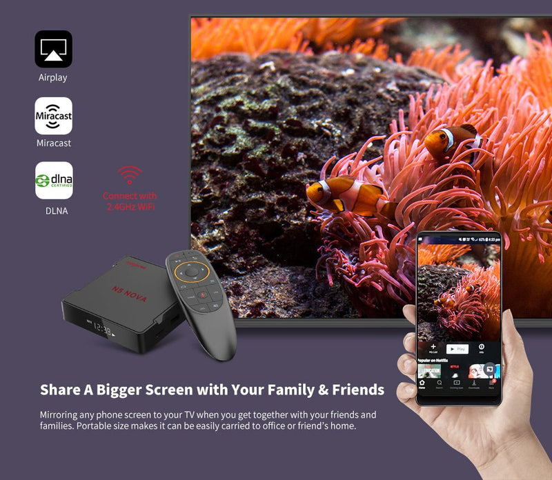 Latest MAGICSEE N5 NOVA 4K Set-top TV Box RK3318 Quad Core 64Bits 4GB+64GB Dual-band WiFi Voice Control - Starttech Online Market