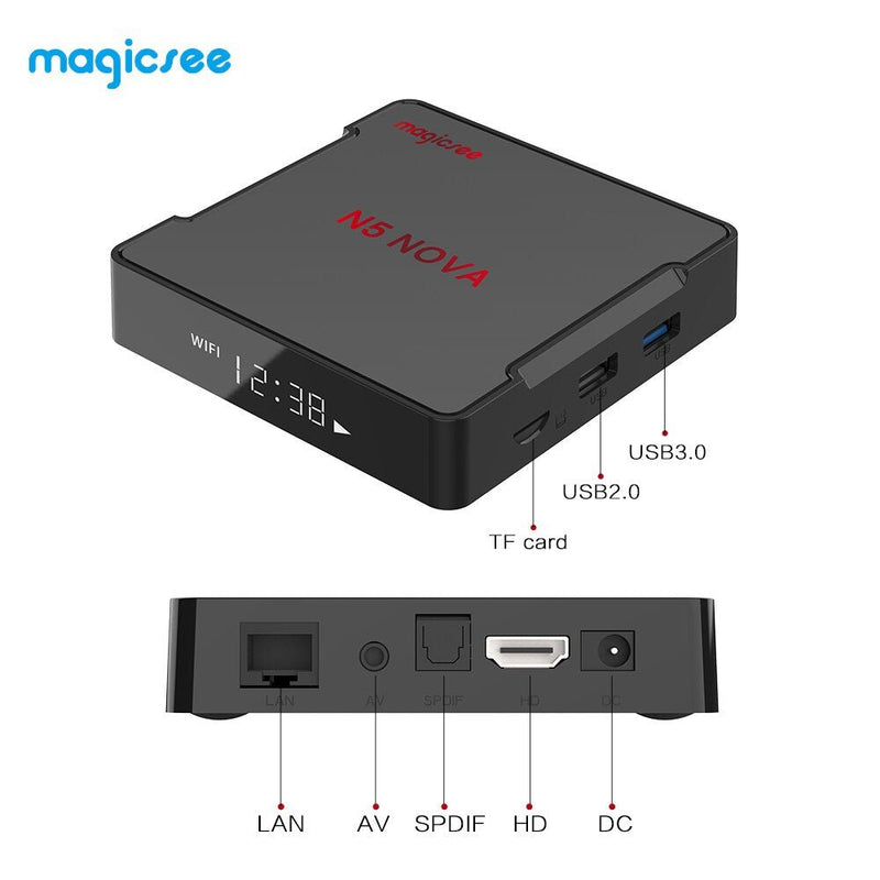 Latest MAGICSEE N5 NOVA 4K Set-top TV Box RK3318 Quad Core 64Bits 4GB+64GB Dual-band WiFi Voice Control - Starttech Online Market