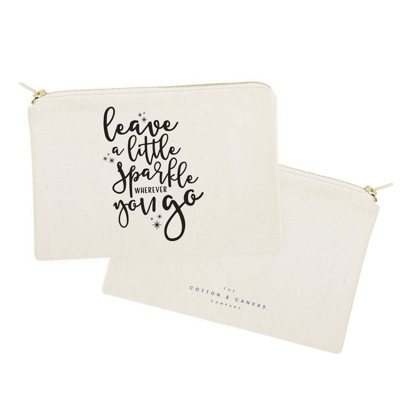 Leave a Little Sparkle Wherever You Go Cotton Canvas Cosmetic Bag - Starttech Online Market