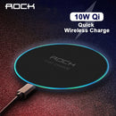 LED Breathing Light 10W Wireless Charger , ROCK Qi Fast Wireless Charging Pad For iPhone X XS 8 Samsung Huawei P30 Xiaomi - Starttech Online Market