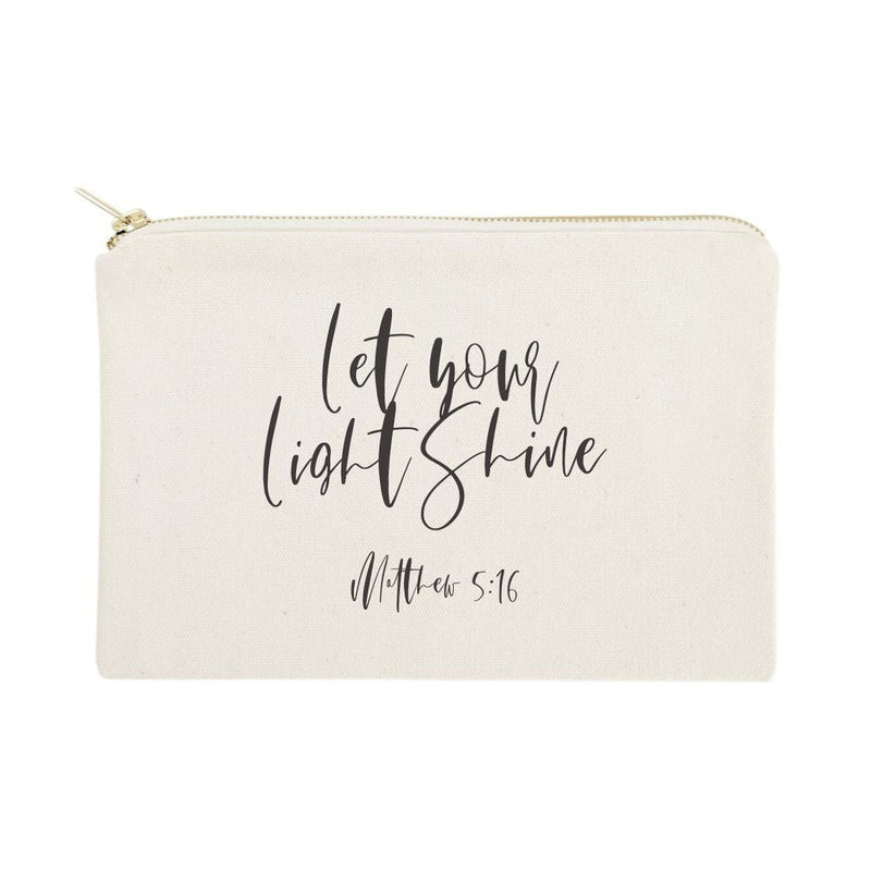Let Your Light Shine, Matthew 5:16 Cotton Canvas Cosmetic Bag - Starttech Online Market