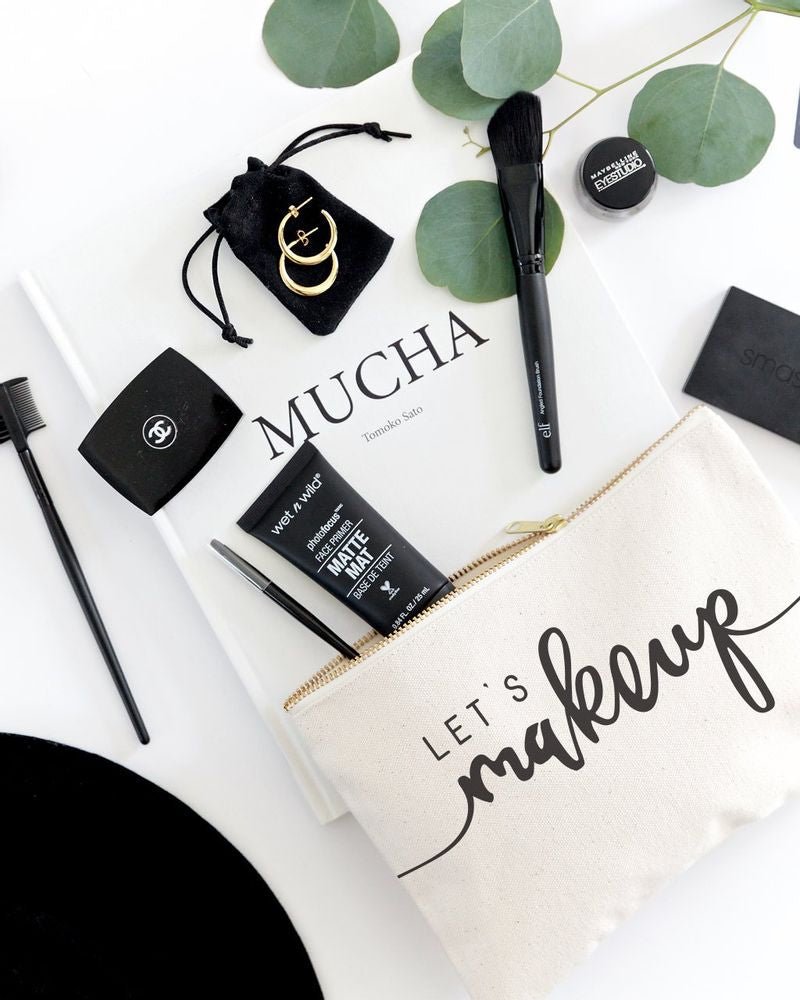 Let's Makeup Cotton Canvas Cosmetic Bag - Starttech Online Market