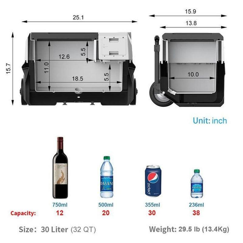 LionCooler X30A Portable Solar Fridge Freezer, 32 Quarts (New Model) - Starttech Online Market