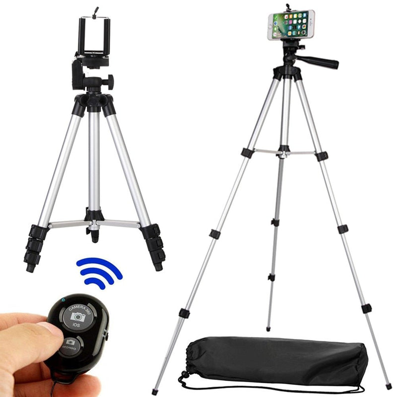 Long tripod Bluetooth Remote Control Self-Timer Camera Shutter Clip Holder Tripod Sets Kit Gift For phone Stand holder - Starttech Online Market