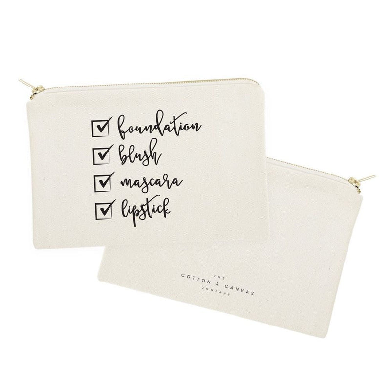 Make Up Check List Cotton Canvas Cosmetic Bag - Starttech Online Market