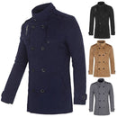 Male Autumn Winter Warm Lapel Long Sleeve Double Breasted Jacket Peacoat Fashion Casual Outwear New Male Wool Coat Trench - Starttech Online Market