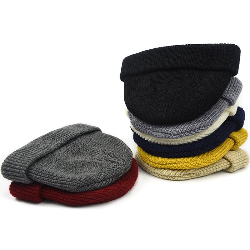Men Knitted Hat Beanie Skullcap Sailor Cap Cuff Brimless Retro Navy Style Beanie Hat TT@88 - Starttech Online Market