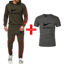 Men Sets Hoodies Sportswear Tops and Pants+Tshirts sets men track suits 2019 Casual Solid 3 piece Suit Sweat suit male clothes - Starttech Online Market