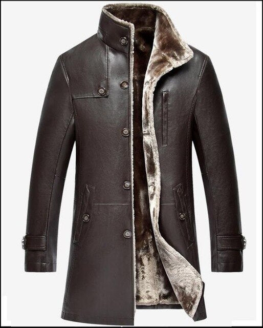 Men Snow Jacket Parka Real Fur in One Long Plush And Thick Overcoat In Winter Sheepskin - Starttech Online Market