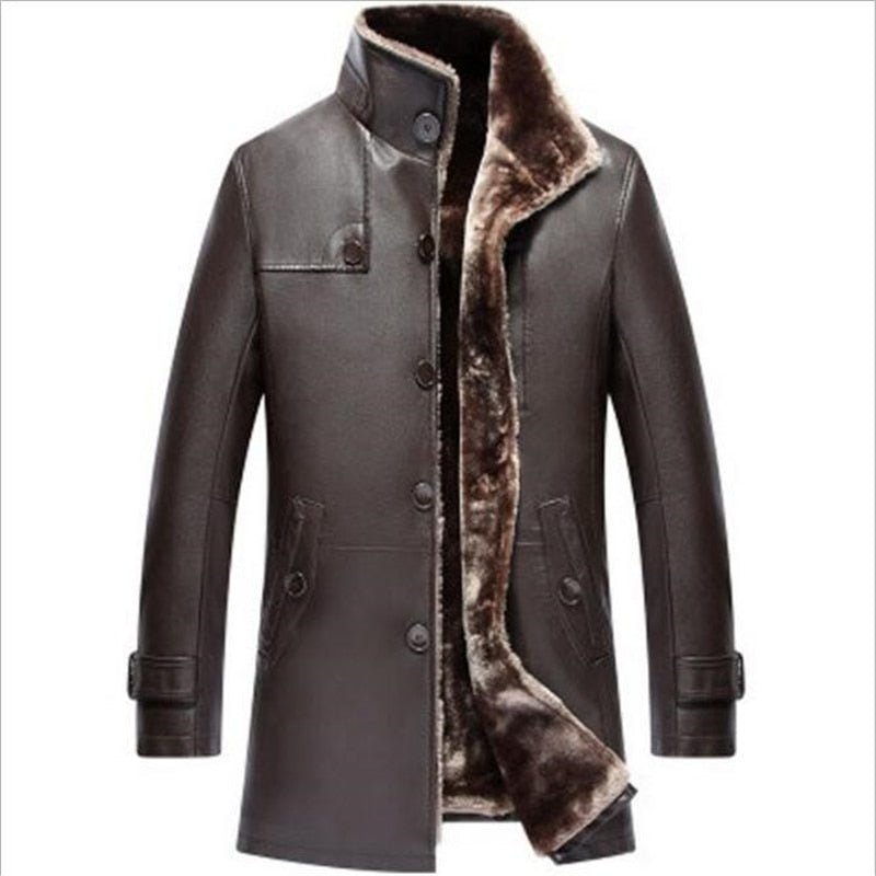 Men Snow Jacket Parka Real Fur in One Long Plush And Thick Overcoat In Winter Sheepskin - Starttech Online Market