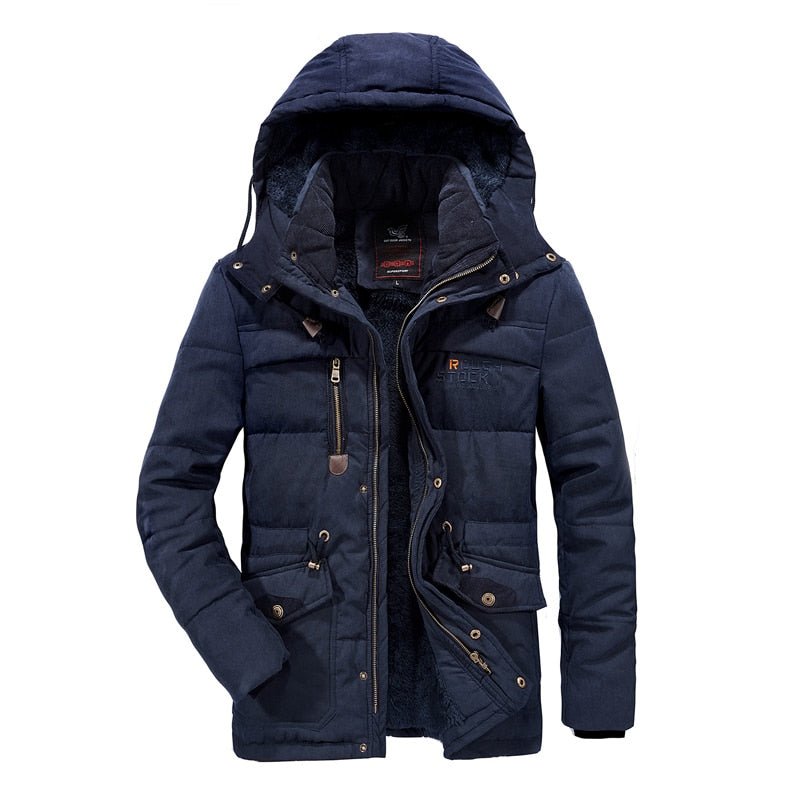 Men Winter Jacket Plus size 6XL 7XL 8XL Thick Warm Parka Fleece Fur Hooded Military Jacket Coat Pockets Windbreaker Jacket Men - Starttech Online Market