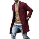 Men's High Quality Wool Coat Casual Slim Collar Long Cotton Trench Jacket - Starttech Online Market