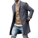 Men's High Quality Wool Coat Casual Slim Collar Long Cotton Trench Jacket - Starttech Online Market