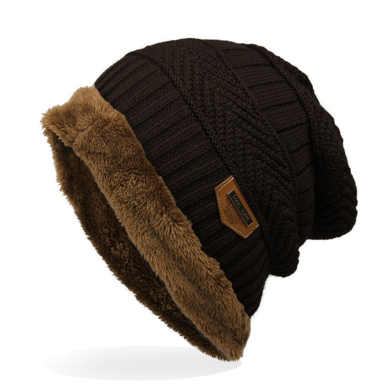 Men's Labeling Knitted Hats fibres Wool Caps Winter 6 Colors choic 24*29cm - Starttech Online Market