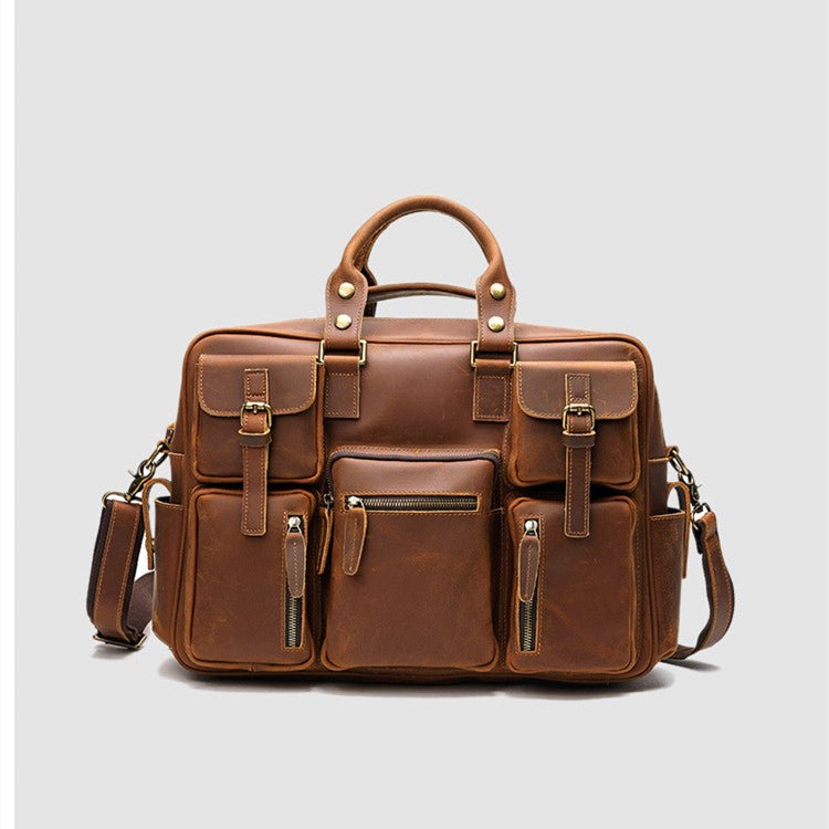 Men's Large Capacity Leather One Shoulder Messenger Bag - Starttech Online Market