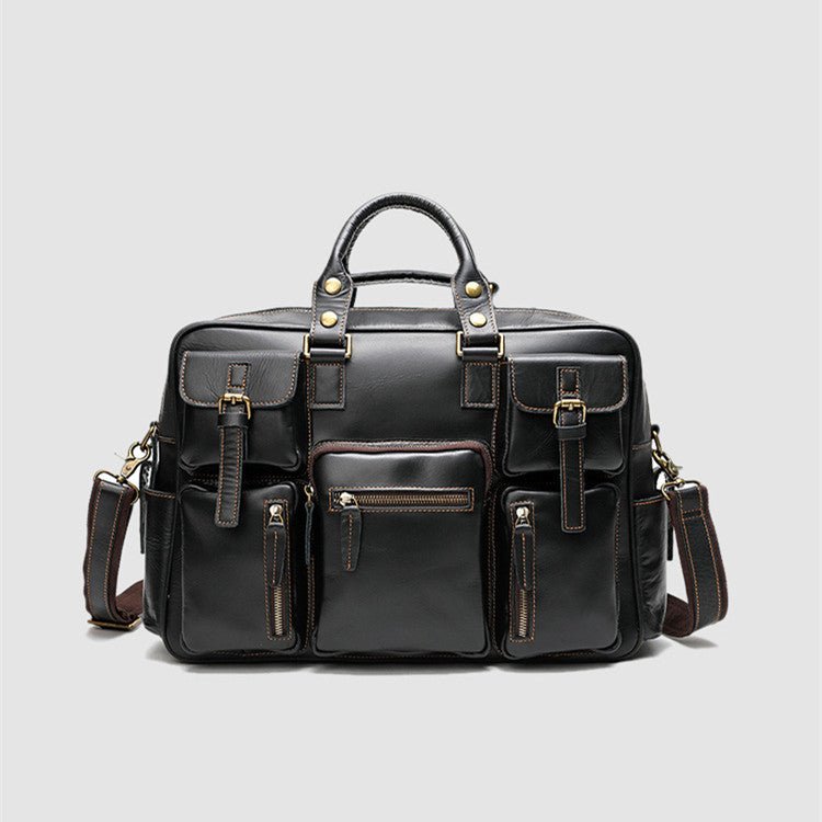 Men's Large Capacity Leather One Shoulder Messenger Bag - Starttech Online Market