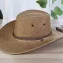 Men's linen Solid Color Cool Western Cowboy Male Cycling Hat Accessories Sunscreen - Starttech Online Market