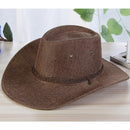 Men's linen Solid Color Cool Western Cowboy Male Cycling Hat Accessories Sunscreen - Starttech Online Market