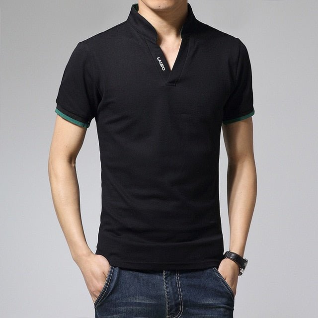 Men's Long-sleeved Cotton Polo Shirt S M L XL 4XL 5XL White Green Grey Red Black Fashion Casual Man POLO Shirts - Starttech Online Market