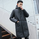 Men's Long Winter Down Jacket Cotton Padded Thick Cold Protection - Starttech Online Market