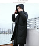 Men's Long Winter Down Jacket Cotton Padded Thick Cold Protection - Starttech Online Market