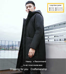 Men's Long Winter Down Jacket Cotton Padded Thick Cold Protection - Starttech Online Market