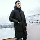 Men's Long Winter Down Jacket Cotton Padded Thick Cold Protection - Starttech Online Market