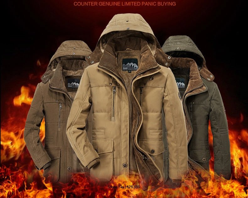 Men's Parkas Jacket Coat Military -15 Degree Hooded Collar Thick Warm Winter Parkas Jacket - Starttech Online Market