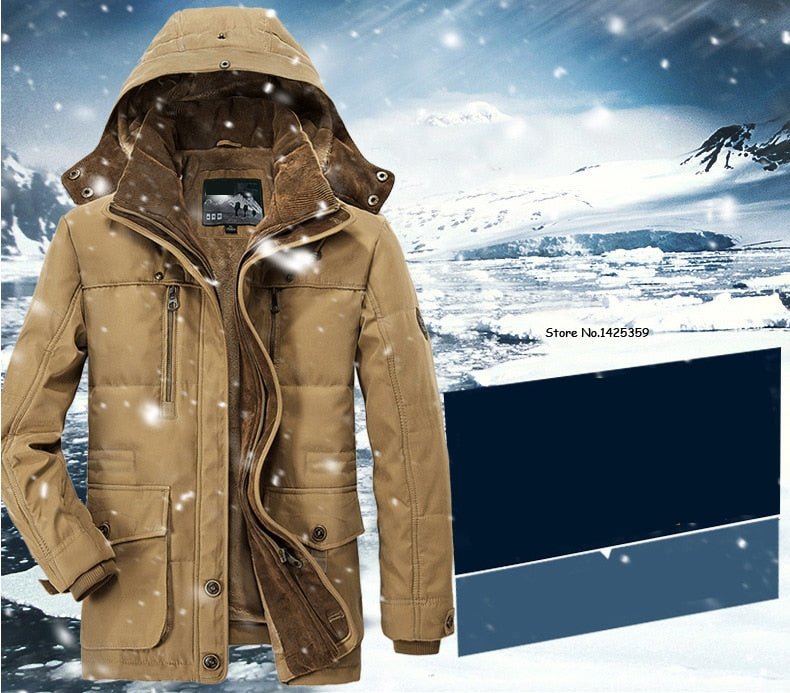 Men's Parkas Jacket Coat Military -15 Degree Hooded Collar Thick Warm Winter Parkas Jacket - Starttech Online Market