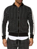 Men's Striped Casual Sports Jacket Cardigan Outdoor Sports and Leisure Runners Suit - Starttech Online Market