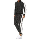 Men's Striped Casual Sports Jacket Cardigan Outdoor Sports and Leisure Runners Suit - Starttech Online Market