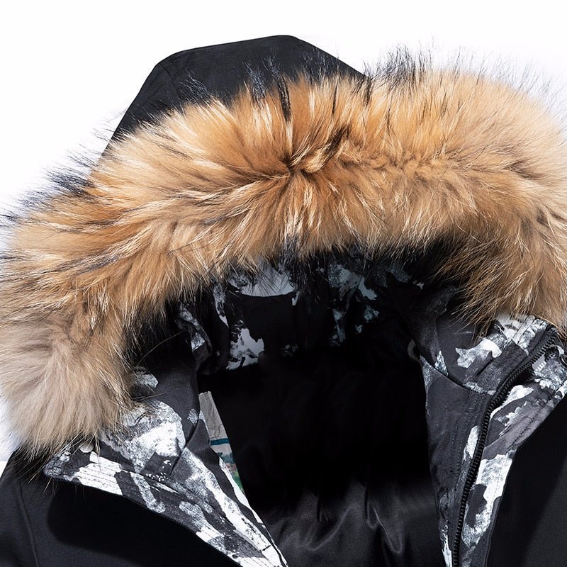 Mens Winter Business Parkas Men Luxury Outwear Waterproof black Parka Coat Plus size Casual Warm Thick Fur Collar hooded Jacket - Starttech Online Market