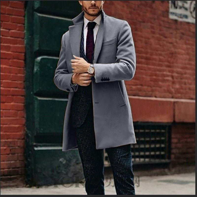 Men's Winter High Quality Wool Long Trench Fashionable Vintage Elegant Slim Luxury Brand Coats - Starttech Online Market