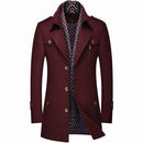 Men's Wool Trench Coat Winter Padded Middle Long Parkas - Starttech Online Market