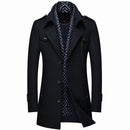 Men's Wool Trench Coat Winter Padded Middle Long Parkas - Starttech Online Market