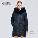 MIEGOFCE New Women's Cotton Coat With Stylish Fur Collar Rex Rabbit Long Winter Jacket - Starttech Online Market