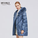 MIEGOFCE New Women's Cotton Coat With Stylish Fur Collar Rex Rabbit Long Winter Jacket - Starttech Online Market
