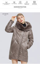 MIEGOFCE New Women's Cotton Coat With Stylish Fur Collar Rex Rabbit Long Winter Jacket - Starttech Online Market