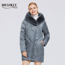 MIEGOFCE New Women's Cotton Coat With Stylish Fur Collar Rex Rabbit Long Winter Jacket - Starttech Online Market