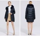 MIEGOFCE New Women's Cotton Coat With Stylish Fur Collar Rex Rabbit Long Winter Jacket - Starttech Online Market