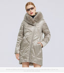 MIEGOFCE New Women's Cotton Coat With Stylish Fur Collar Rex Rabbit Long Winter Jacket - Starttech Online Market