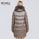 MIEGOFCE New Women's Cotton Coat With Stylish Fur Collar Rex Rabbit Long Winter Jacket - Starttech Online Market