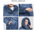 MIEGOFCE New Women's Cotton Coat With Stylish Fur Collar Rex Rabbit Long Winter Jacket - Starttech Online Market