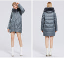 MIEGOFCE New Women's Cotton Coat With Stylish Fur Collar Rex Rabbit Long Winter Jacket - Starttech Online Market