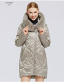 MIEGOFCE New Women's Cotton Coat With Stylish Fur Collar Rex Rabbit Long Winter Jacket - Starttech Online Market