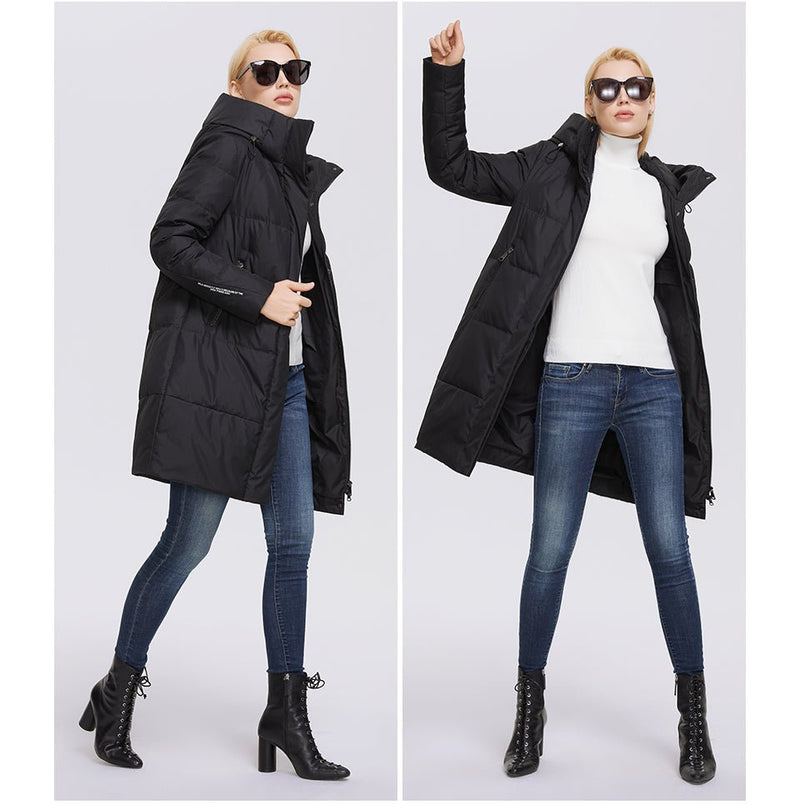 MIEGOFCE Winter Women Mid-length Coat Hooded Design To Keep Warm And Windproof Parka Zipper Jackets - Starttech Online Market