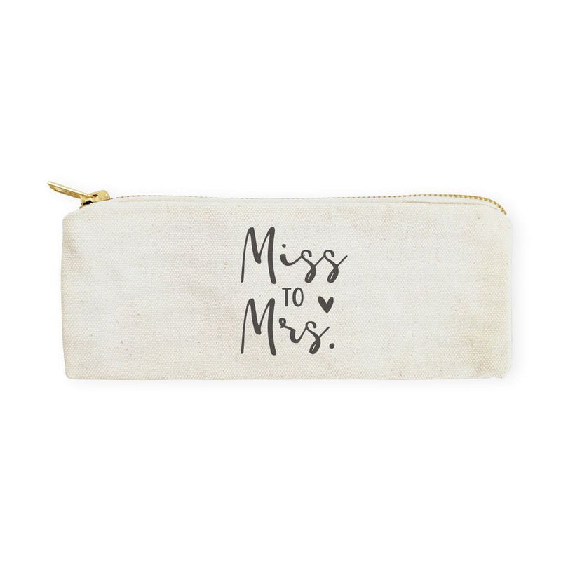 Miss to Mrs. Cotton Canvas Pencil Case and Travel Pouch - Starttech Online Market